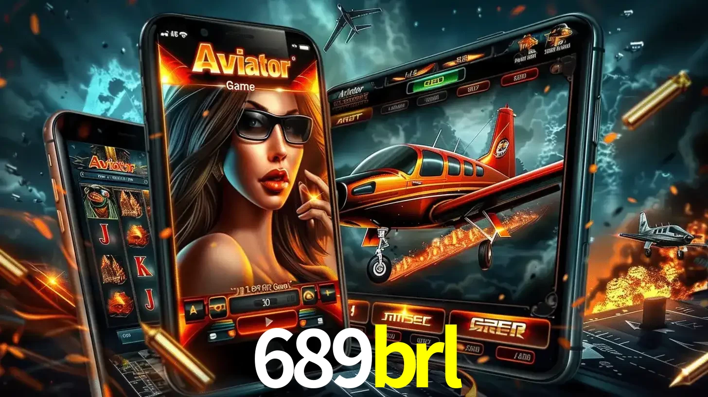 O popular jogo de apostas Aviator exibido em vários celulares e tablets, mostrando a interface emocionante e a ação de voo disponíveis para jogar agora no 689brl.
