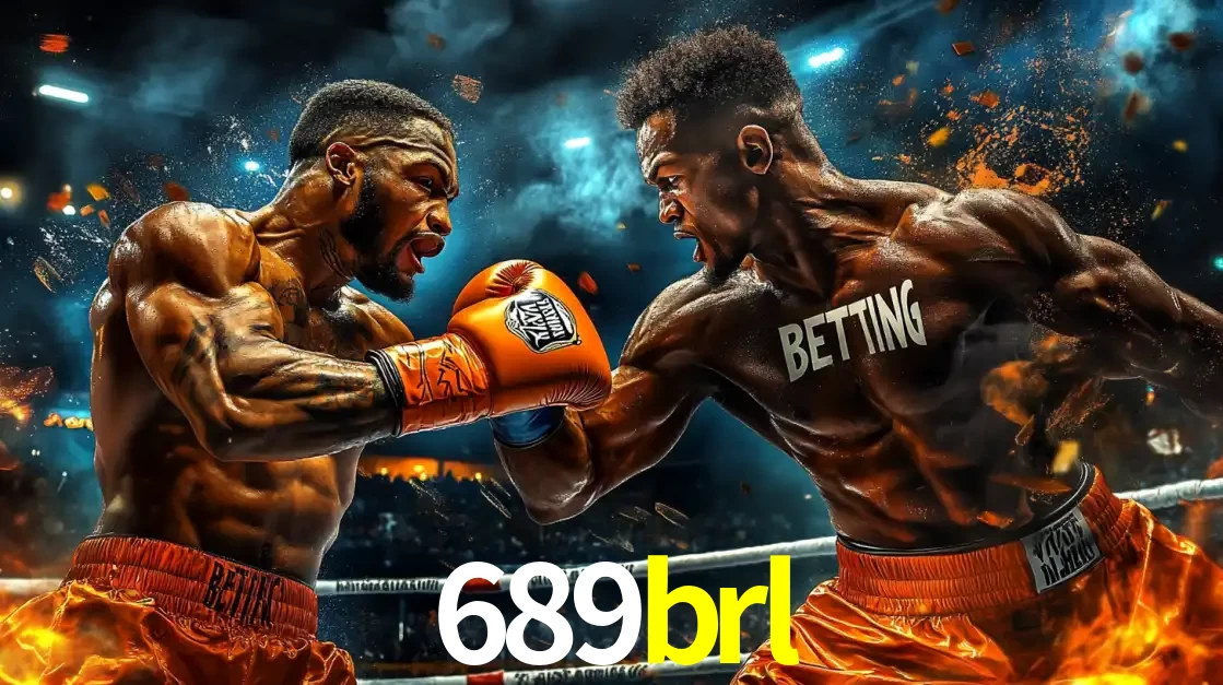 Dois boxeadores em uma luta intensa e explosiva, representando a adrenalina e as oportunidades de apostas em esportes de combate disponíveis na plataforma 689brl.