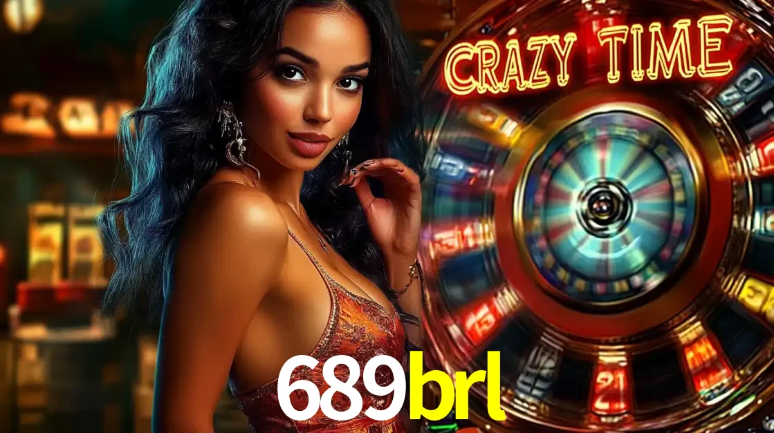 Mulher elegante ao lado da vibrante roda da fortuna do jogo de cassino ao vivo Crazy Time, um dos game shows mais populares e cheios de prêmios do 689brl.
